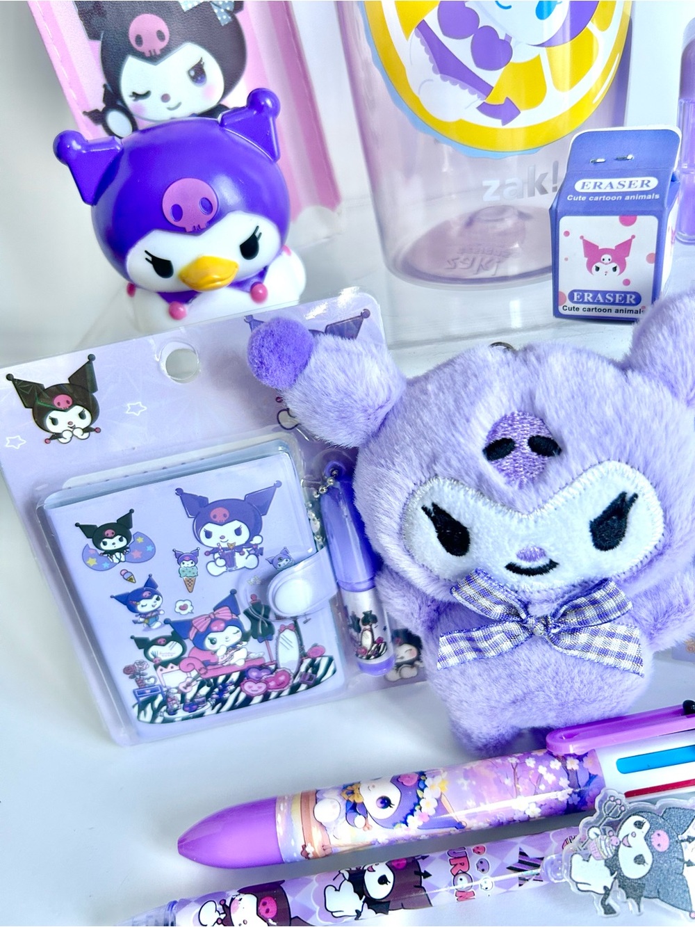 💜(KUR344) Kuromi Adorable 11-Piece Water Bottle Fun Bundle! - Picture 6 of 9